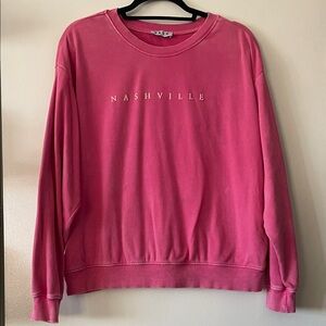 NASH|Vintage Washed Pink Nashville Pull Over Sweatshirt|Small|EUC